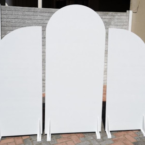 3 Piece White Arched Backdrop