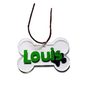 Clear Perspex Dog Bone Ornament