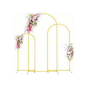 3 Piece Metal Arch Backdrop Gold